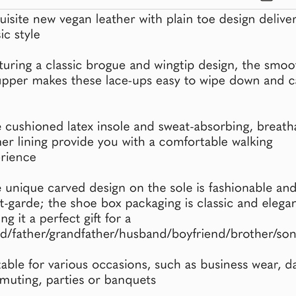 Men's Prince Classic Modern Formal Oxford Wingtip Lace Up Dress Shoes - Picture 9 of 9